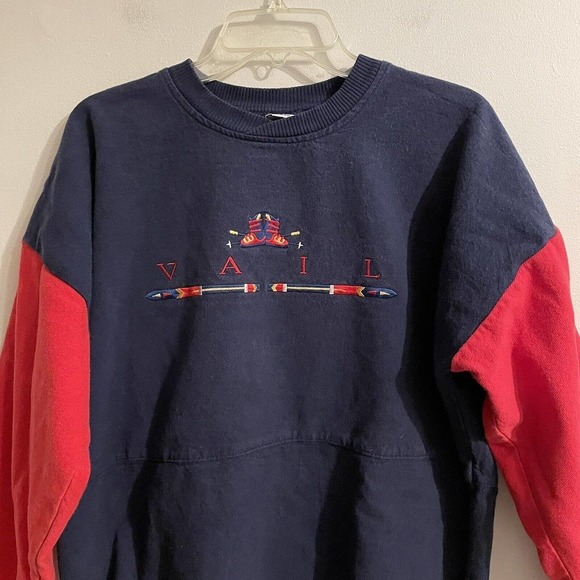 Vintage Crazy Shirts Hawaii RARE Pullover Vail Embroidery Medium 80s Col… - Picture 3 of 9